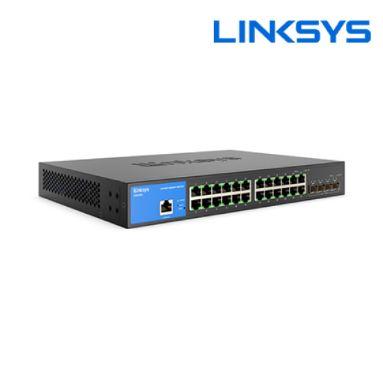 Linksys LGS328C-EU Managed PoE Switch (24-Port, 24 Gigabit Ethernet, 128Gbps)
