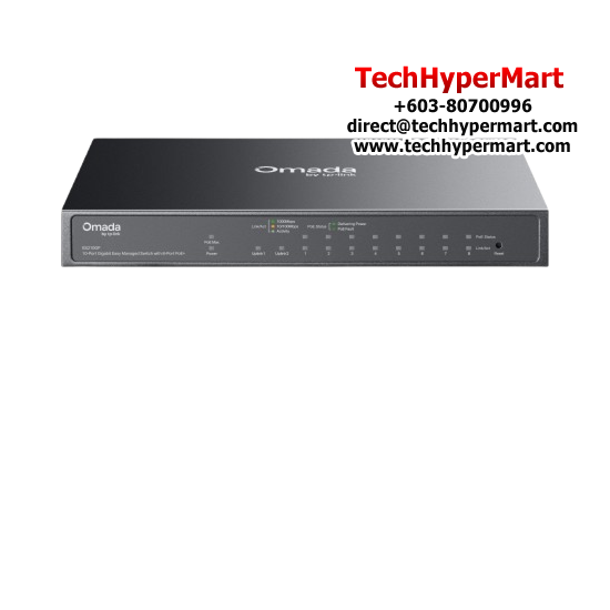 TP-Link ES210GP Managed Switch (10-Port, 8× 10/100/1000 Mbps PoE+ RJ45 Ports)