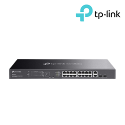 TP-Link ES220GMP Managed Switch (20-Port, 16× 10/100/1000 Mbps PoE+ RJ45 Ports)