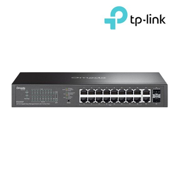 TP-Link ES220GP Managed Switch (20-Port, 18× 10/100/1000 Mbps RJ45 ports)