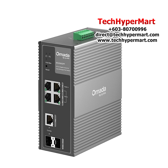 TP-Link IES206GPP Managed Switch (6-Port, 1× 10/100/1000 Mbps PoE++ RJ45 Ports)
