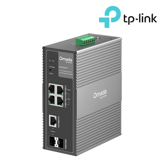 TP-Link IES206GPP Managed Switch (6-Port, 1× 10/100/1000 Mbps PoE++ RJ45 Ports)