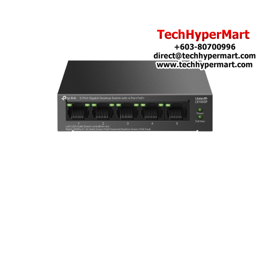 TP-Link LS105GP Unmanaged Switch (5-Port, 5× 10/100/1000Mbps RJ45 Ports)