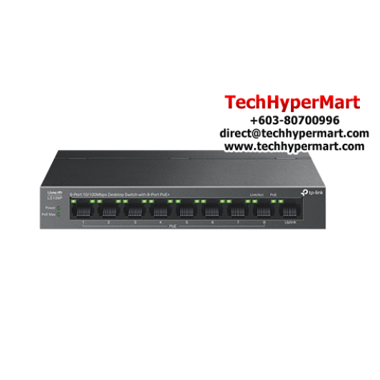 TP-Link LS109P Switch (9-Port, 1.8 Gbps, 9× 10/100 Mbps, 1.3392 Mpps)