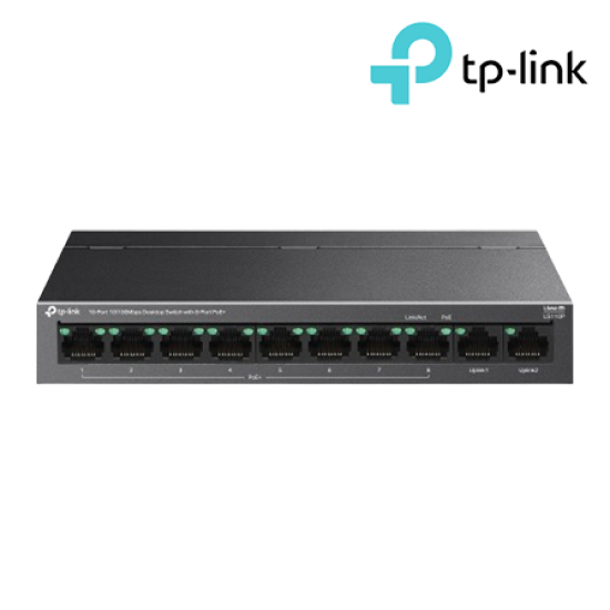 TP-Link LS110P Unmanaged Switch (10-Port, 10/100 Mbps RJ45 Ports)