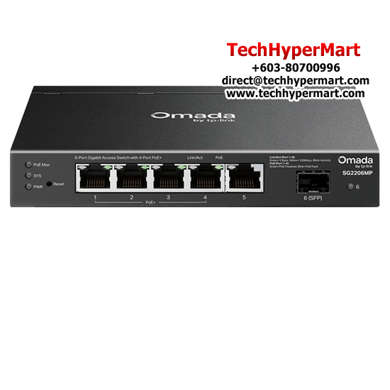 TP-Link SG2206MP Managed Switch (6-Port, 1× 10/100/1000 Mbps RJ45 Port)