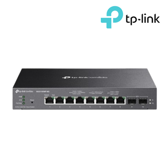 TP-Link SG2210XMP-M2 Managed Switch (8-Port, 8× 100/1000/2500 Mbps RJ45 PoE+ Ports) TP-Link SG2210XMP-M2 Managed Switch (8-Port, 8× 100/1000/2500 Mbps RJ45 PoE+ Ports)