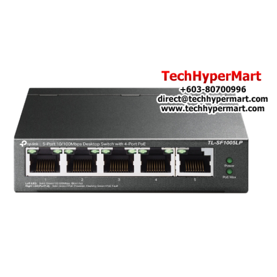 TP-Link TL-SF1005LP Unmanaged Switch (5-Port, 4× 10/100 Mbps PoE+ Ports) TP-Link TL-SF1005LP Unmanaged Switch (5-Port, 4× 10/100 Mbps PoE+ Ports)