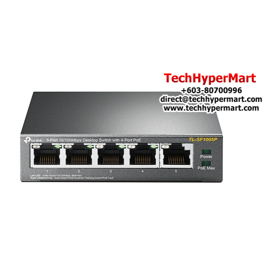 TP-Link TL-SF1005P Unmanaged POE Switch (5-Port, 5 10/100Mbps RJ45 ports)