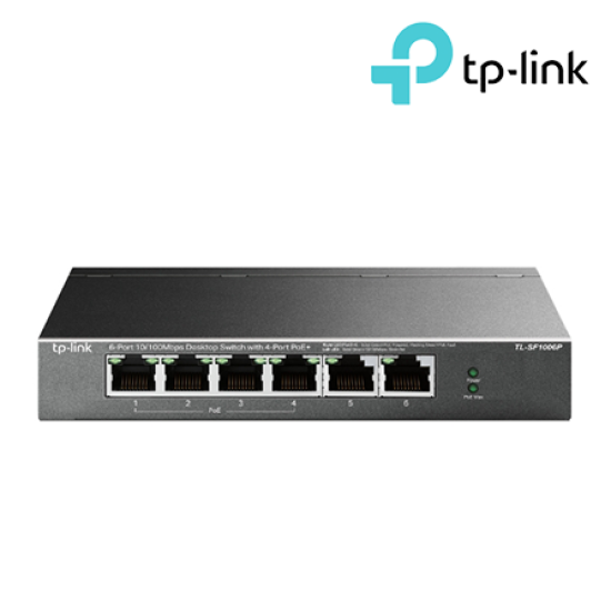 TP-Link TL-SF1006P Unmanaged Switch (6-Port, 10/100 Mbps)