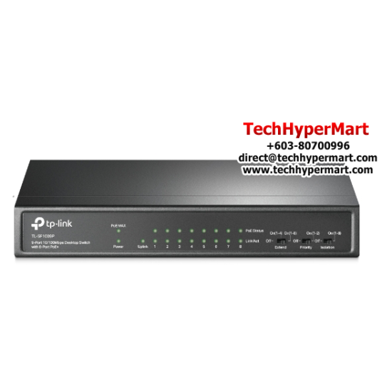 TP-Link TL-SF1009P Unmanaged Switch (9-Port, 10/100 Mbps Desktop Switch with 8-Port PoE+)