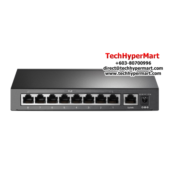 TP-Link TL-SF1009P Unmanaged Switch (9-Port, 10/100 Mbps Desktop Switch with 8-Port PoE+)