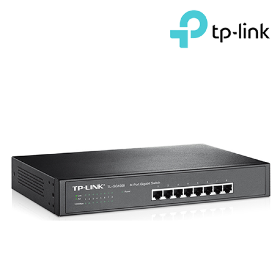 TP-Link TL-SG1008 Unmanaged Switch (8-Port, 8 10/100/1000Mbps, 13-inch Rackmount Steel Case) TP-Link TL-SG1008 Unmanaged Switch (8-Port, 8 10/100/1000Mbps, 13-inch Rackmount Steel Case)
