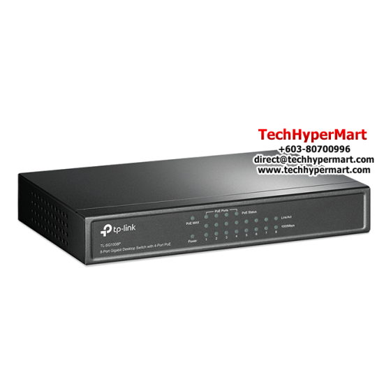 TP-Link TL-SG1008P Unmanaged POE Switch (8-Port, 8 10/100/1000Mbps RJ45 ports, 4-Port PoE) TP-Link TL-SG1008P Unmanaged POE Switch (8-Port, 8 10/100/1000Mbps RJ45 ports, 4-Port PoE)