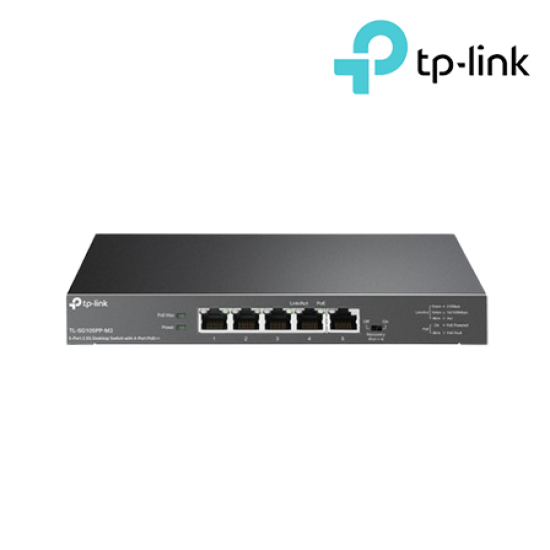 TP-Link TL-SG105PP-M2 Unmanaged Switch (5-Port, 5× 10 Mbps/100 Mbps/1 Gbps/2.5 Gbps RJ45 ports) TP-Link TL-SG105PP-M2 Unmanaged Switch (5-Port, 5× 10 Mbps/100 Mbps/1 Gbps/2.5 Gbps RJ45 ports)