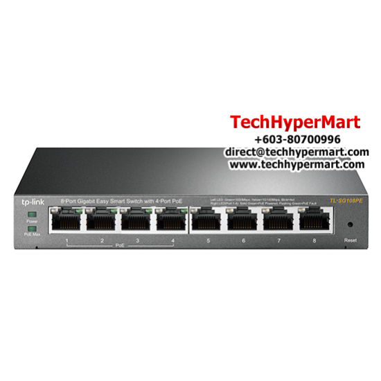 TP-Link TL-SG108PE Easy Smart POE Switch (8-Port, 8 10/100/1000Mbps RJ45 Ports, 4-Port PoE)