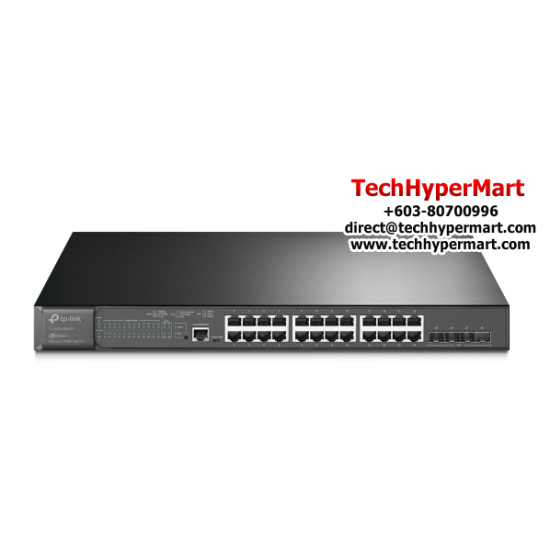 TP-Link TL-SG3428XMP Switch (24-Port Gigabit PoE+ Ports, 4-Port 10GE SFP+,  384W PoE Power)