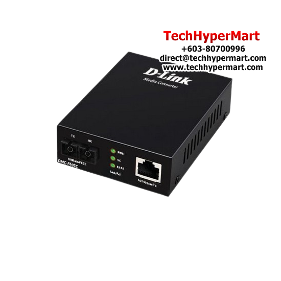 D-Link DMC-F60SC Media Convertors (One 10/100Base-TX port, Multi-mode Fiber, Gigabit Ethernet)