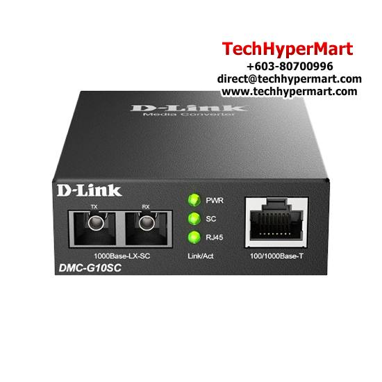D-Link DMC-G10SC Media Convertors (1 x 10/100/1000Base-T port, Multi-mode Fiber, Gigabit Ethernet)