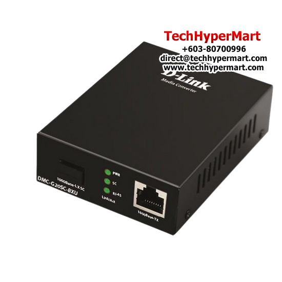 D-Link DMC-G20SC-BXU Media Convertors (One 10/100/1000Base-T port, Multi-mode Fiber, Gigabit Ethernet)