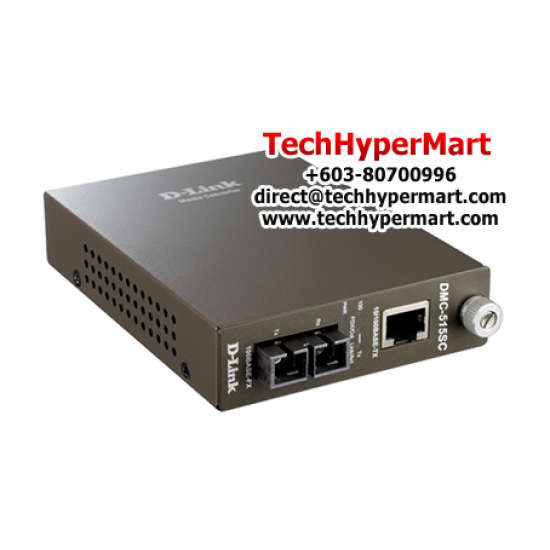 D-Link DMC-515SC Media Convertors (10/100Base-TX (UTP) to 100Base-FX, Single-mode fiber)