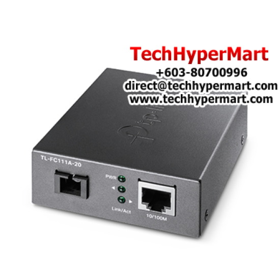 TP-Link TL-FC111B-20 Media Convertors (10/100 Mbps, Bi-Directional Fiber Converter, 1× 100Mbps SC Port) TP-Link TL-FC111B-20 Media Convertors (10/100 Mbps, Bi-Directional Fiber Converter, 1× 100Mbps SC Port)