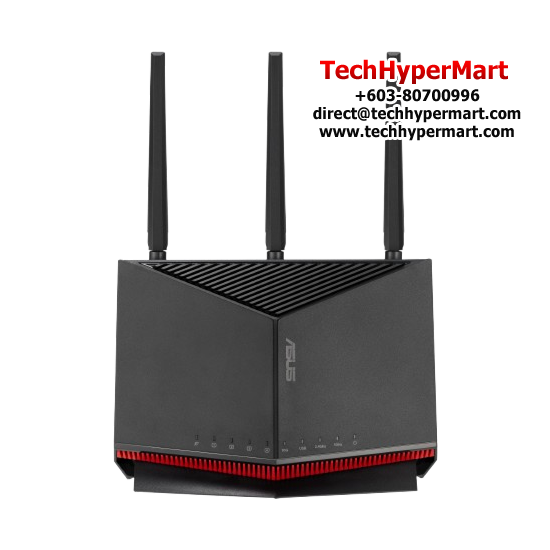 Asus RT-BE86U Router (800Mbps Wireless AX, External antenna x 3, 2.6 GHz quad-core)