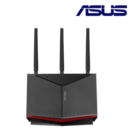 Asus RT-BE86U Router (800Mbps Wireless AX, External antenna x 3, 2.6 GHz quad-core)