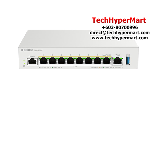 D-Link DBR-600-P Wireless Router (8 × 2.5GbE PoE+, 0–40 °C, PoE Multi-Gig)