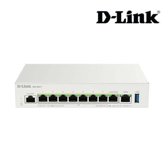 D-Link DBR-600-P Wireless Router (8 × 2.5GbE PoE+, 0–40 °C, PoE Multi-Gig)