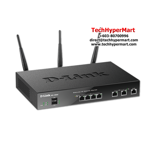 D-Link DSR-1000AC Wireless Router (Wireless AC, 2 x WAN ,4 x LAN ,1USB Port, TM UNIFI & TIME)