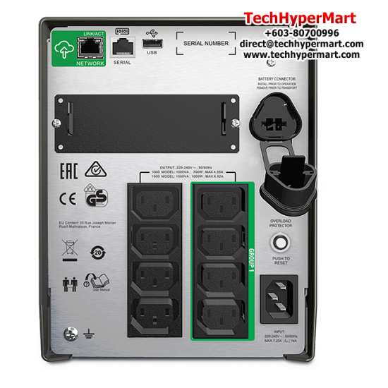 APC SMT1500IC UPS (1500VA, 1.0kWatts / 1.5kVA, IEC-320 C14)