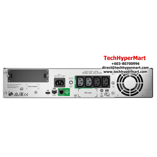 APC SMT1500RMI2UC UPS (1500VA, 1.0kWatts / 1.5kVA, SmartSlot, USB)