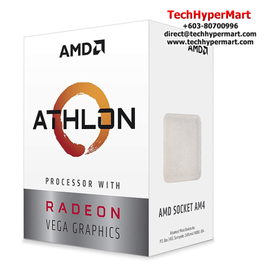 AMD Athlon 3000G CPU Processor (5MB Cache, 3.5GHz, Socket AM4, 2 Cores)