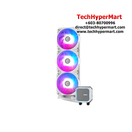 MSI MAG CORELIQUID A13 360 WHITE Cooler (Socket LGA1700, 120 x 120 x 25mm Fan, Rifle Bearing, 20 dBA Noise Level)