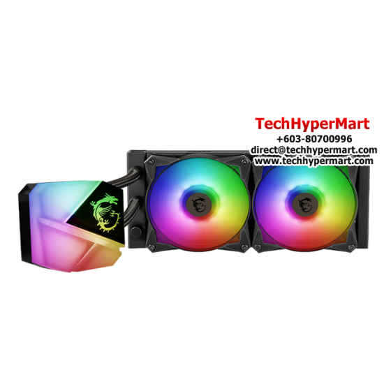 MSI MAG CORELIQUID C240 Cooler (Socket AM5, 120 x 120 x 25mm Fan, Two Ball Bearing, 18 dBA Noise Level) MSI MAG CORELIQUID C240 Cooler (Socket AM5, 120 x 120 x 25mm Fan, Two Ball Bearing, 18 dBA Noise Level)