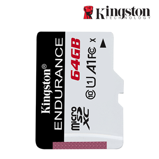 Kingston High Endurance MicroSD Memory Card (SDCE/64GB), 64GB Capacity, 95MB/s Read, 30MB/s Write, -25°C to 85°C