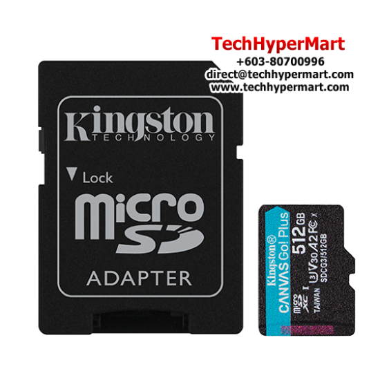 Kingston Canvas Go! Plus SD Card (SDCG3/512GB, 512GB, 170MB/s read, 90MB/s write, exFAT)