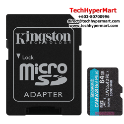 Kingston Canvas Go! Plus SD Card (SDCG3/64GB, 64GB, 170MB/s read, 70MB/s write, exFAT)