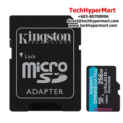 Kingston Canvas Go! Plus SD Card (SDCG3/256GB, 256GB, 170MB/s read, 90MB/s write, exFAT)