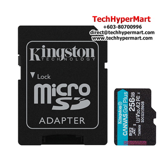 Kingston Canvas Go! Plus SD Card (SDCG3/256GB, 256GB, 170MB/s read, 90MB/s write, exFAT)