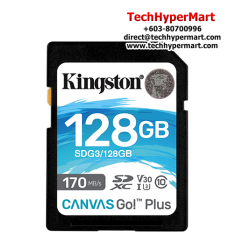 Kingston Canvas Go! Plus SD Card (SDG3/128GB, 128GB, 170MB/s read, 90MB/s write, exFAT)