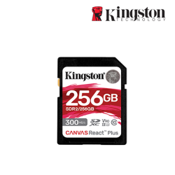 Kingston Canvas React Plus SD Card (SDR2/256GB, 256GB, 300MB/s read, 260MB/s write, exFAT)