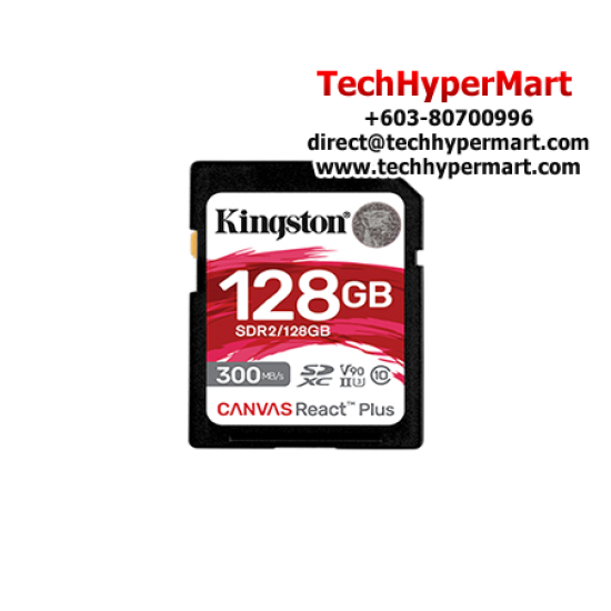 Kingston Canvas React Plus SD Card (SDR2/128GB, 128GB, 300MB/s read, 260MB/s write, exFAT)