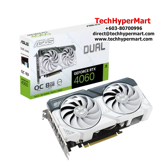 Asus DUAL-RTX4060-O8G Graphic Card (NVIDIA GeForce RTX 4060, 8GB GDDR6, PCI Express 4.0, 128-bit)