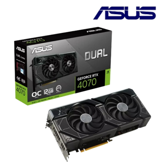 Asus DUAL-RTX4070-O12G Graphic Card (NVIDIA GeForce RTX 4070, 12GB GDDR6X, PCI Express 4.0, 192-bit)