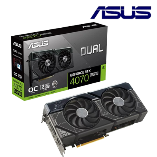 Asus DUAL-RTX4070S-O12G Graphic Card (NVIDIA GeForce RTX 4070 SUPER, 12GB GDDR6X, PCI Express 4.0, 192-bit)