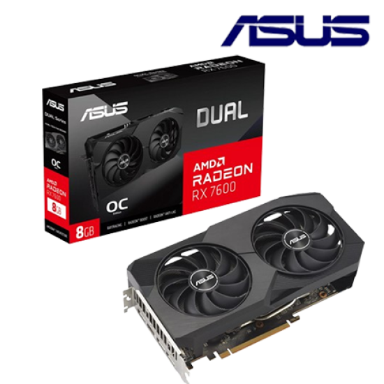 Asus DUAL-RX7600-O8G Graphic Card (AMD Radeon RX 7600, 8GB GDDR6, PCI Express 4.0, 128-bit)