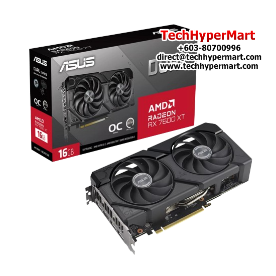 Asus DUAL-RX7600XT-O16G Graphic Card (AMD Radeon RX 7600 XT, 16GB GDDR6, PCI Express 4.0, 128-bit)