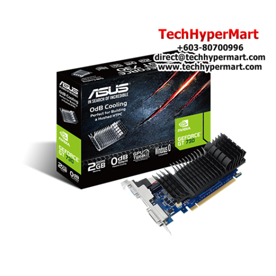 Asus GT730-SL-2GD5-BRK Graphic Card (NVIDIA GeForce GT 730, 2GB GDDR5, PCI Express 2.0, 64-bit)